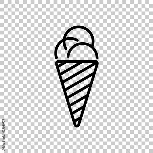 ice cream icon. Black icon on transparent background.