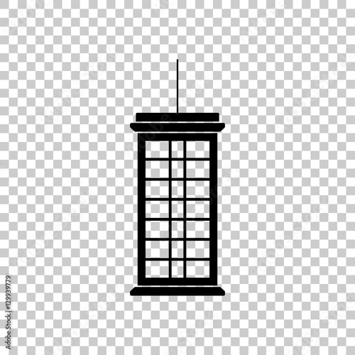 Japanese lantern. Icon. Black icon on transparent background.