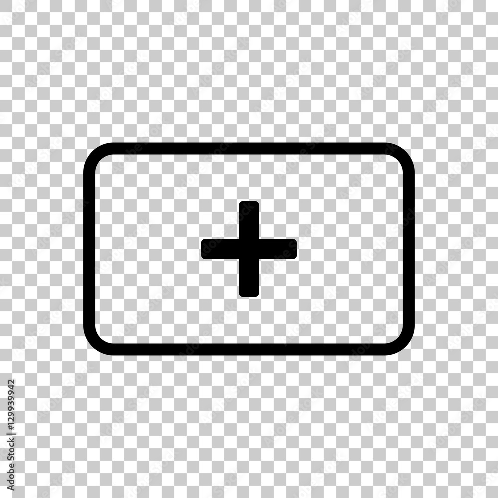 Obraz premium First aid box. simple icon. Black icon on transparent background