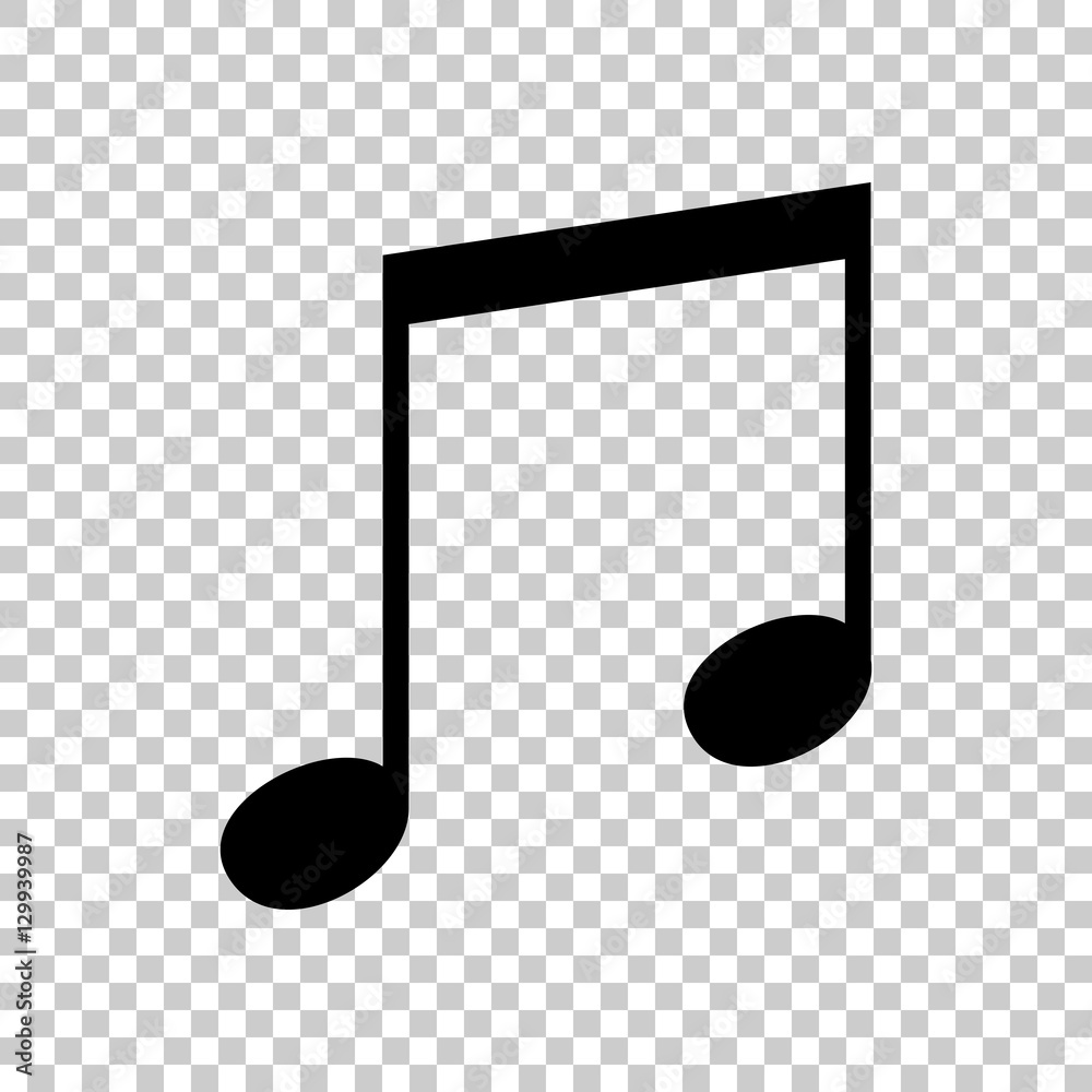 Music note icon. Black icon on transparent background. Music note icon. Black icon on transparent background.