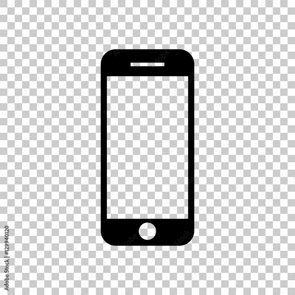mobile phone icon. Black icon on transparent background. Stock Vector |  Adobe Stock