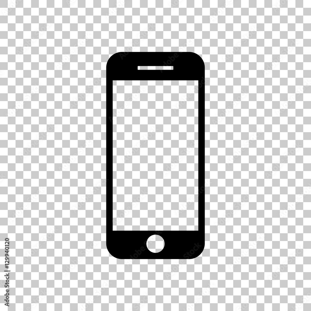 Mobile Phone Icon Black Icon On Transparent Background Stock 