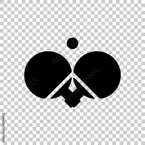 Ping pong icon. Black icon on transparent background.