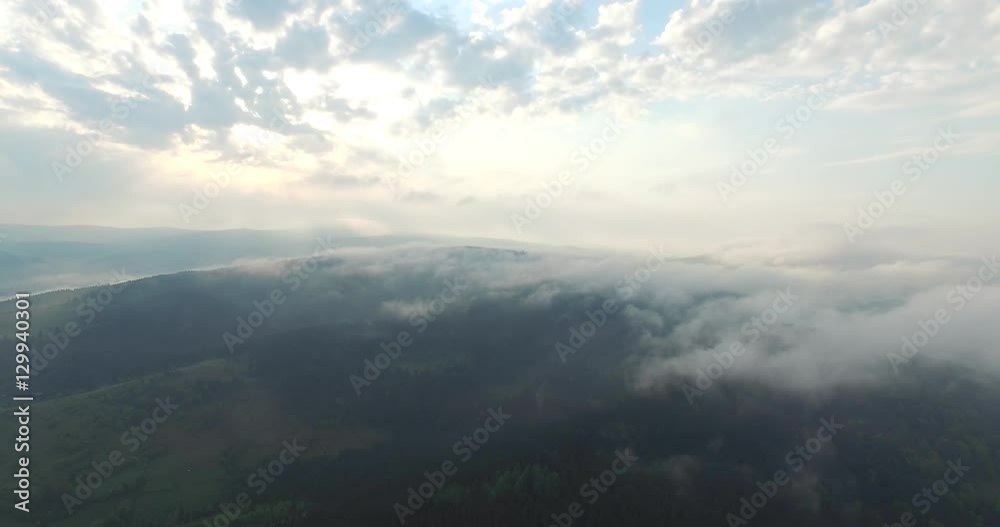 Inspiring beauty of nature. Mountains and sky in aerial view Inspiring beauty of nature. Mountains and sky in aerial view