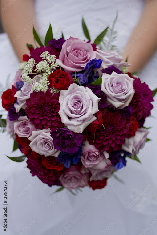 Wedding Flowers Jewel Tone Bridal Bouquet - Purple, Pink, Lilac, Red, and Green Wedding Flowers Jewel Tone Bridal Bouquet - Purple, Pink, Lilac, Red, and Green