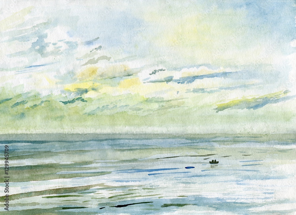 Watercolor seascape