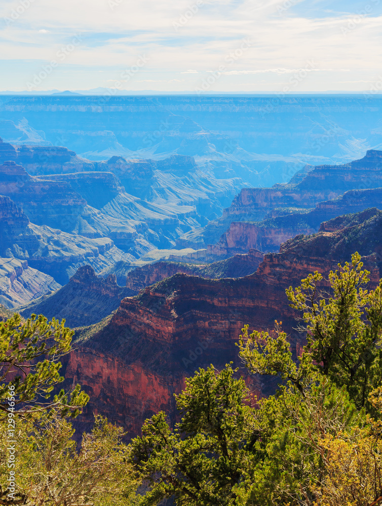 Incredible landscape of Grand Canyon from North Rim, Arizona, Un