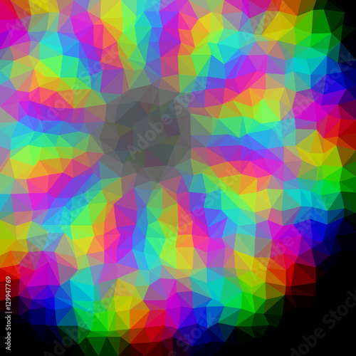 Rainbow low poly triangle style vector mosaic background