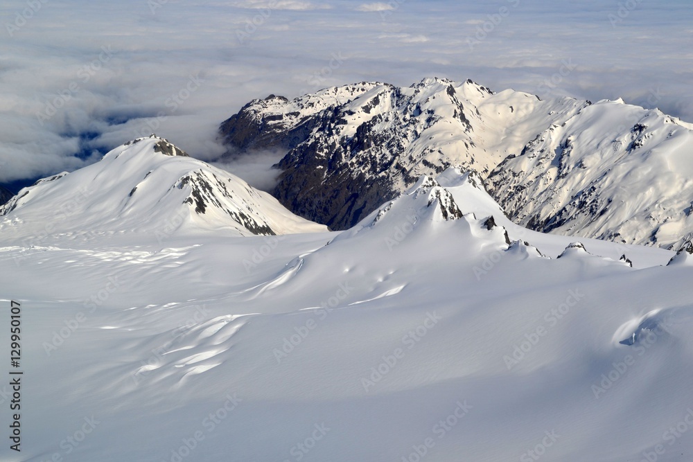 pure nature - breathtaking view of snowy mountains - New Zealand