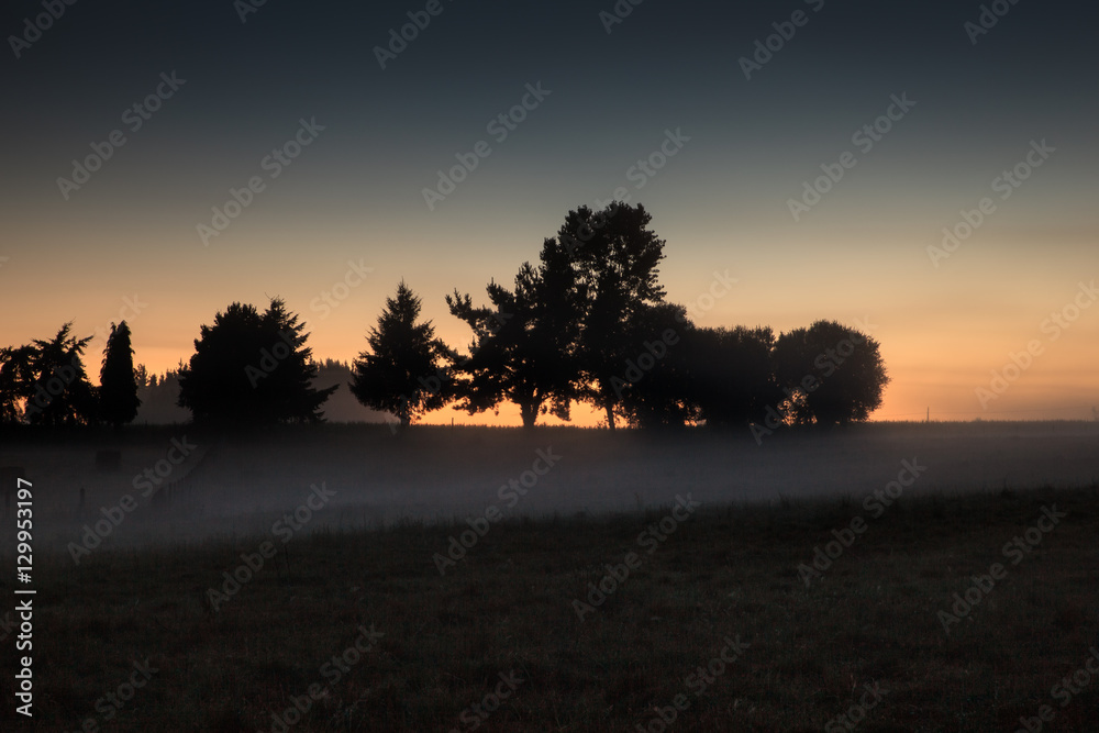 Sunrise in the Galicia countryside