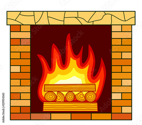 Brick fireplace icon