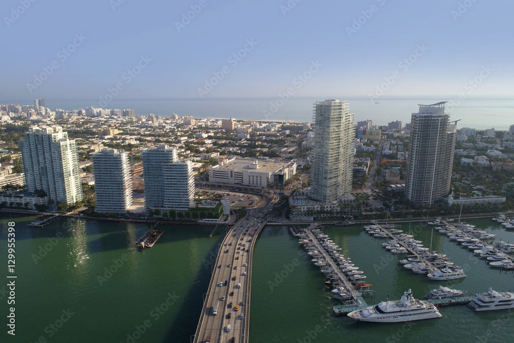 Aerial image of buildings on West Avenue Miami Beach