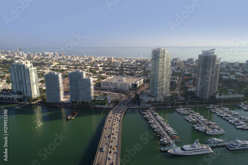Aerial image of buildings on West Avenue Miami Beach
