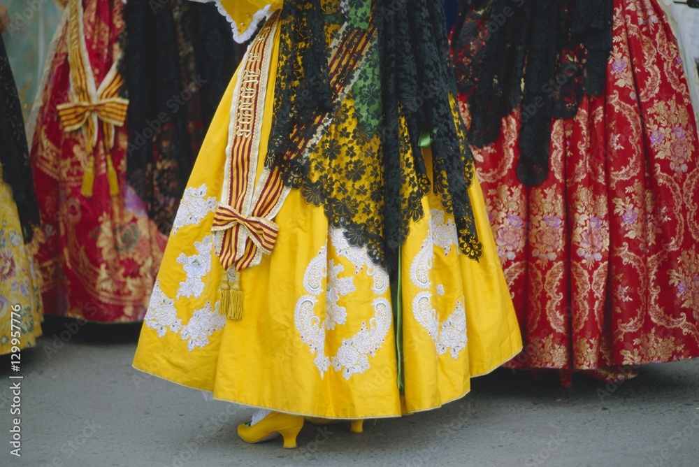 Traditional dresses, Las Fallas fiesta, Valencia, Spain Traditional dresses, Las Fallas fiesta, Valencia, Spain