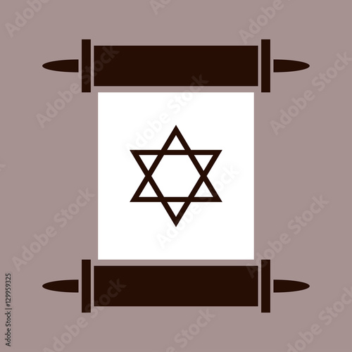 Jewish Holiday Hanukkah icons. Jewish Scroll. EPS 10