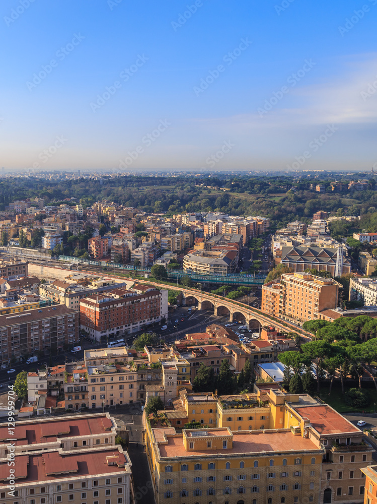 View houses and bridges of Rome