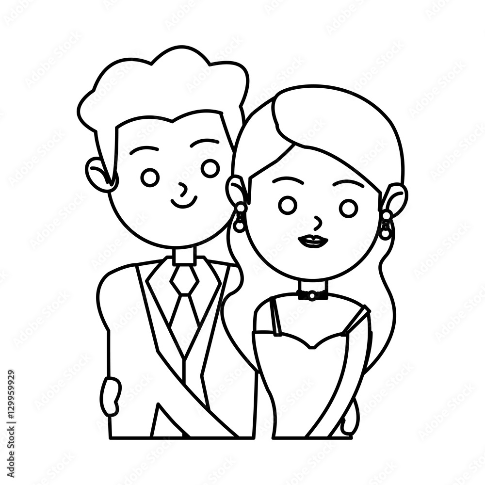 Bride and groom icon. Wedding marriage love and married design. Vector illustration Bride and groom icon. Wedding marriage love and married design. Vector illustration