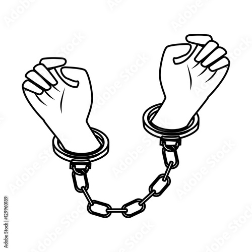 handcuffs police isolated icon vector illustration design