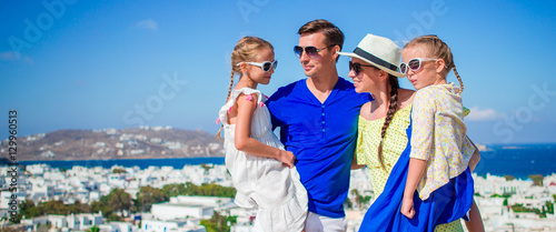 Family vacation on Mykonos Island, in Greece