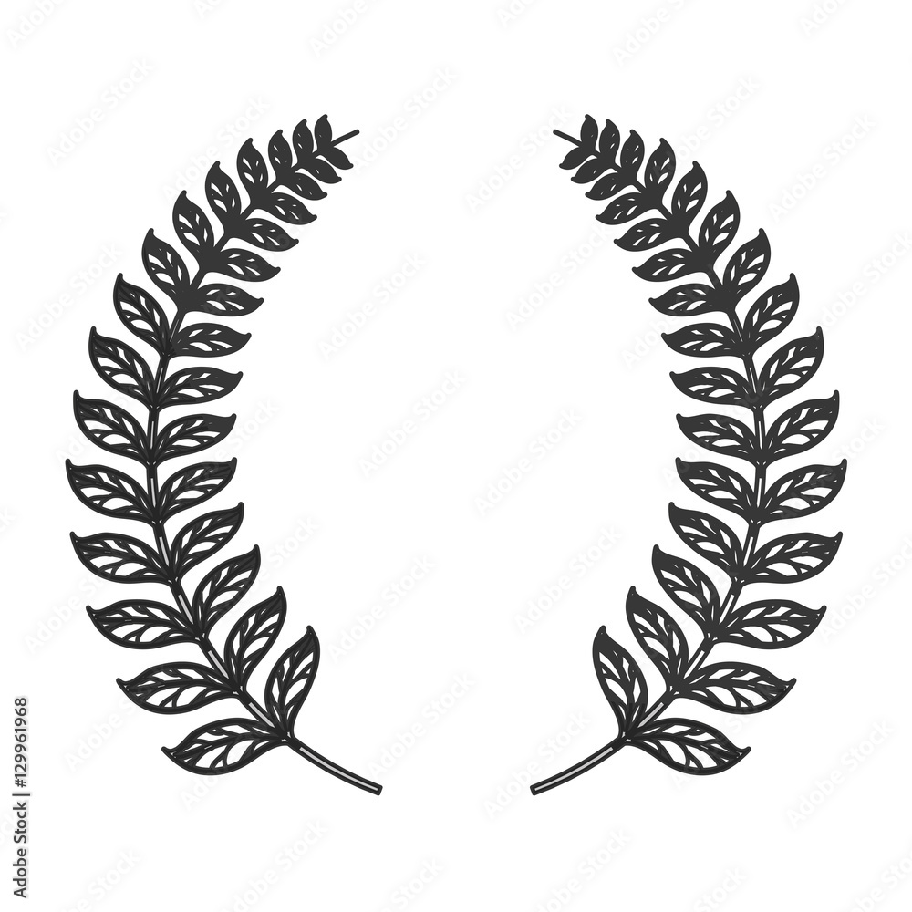 decorative wreath of leaves icon over white background. vector illustration decorative wreath of leaves icon over white background. vector illustration