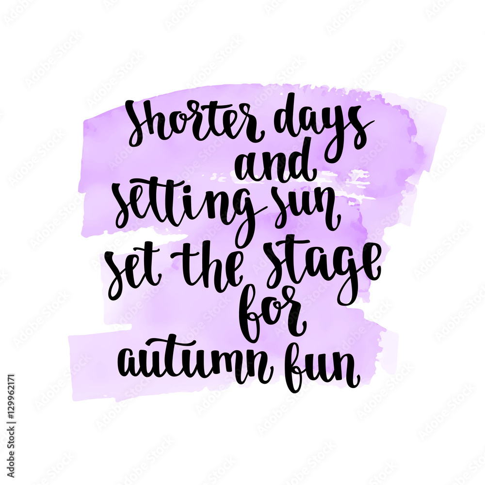 Fall handwritten brush calligraphy and autumn motives. Lettering and hand painted watercolor spot background. Fall handwritten brush calligraphy and autumn motives. Lettering and hand painted watercolor spot background.