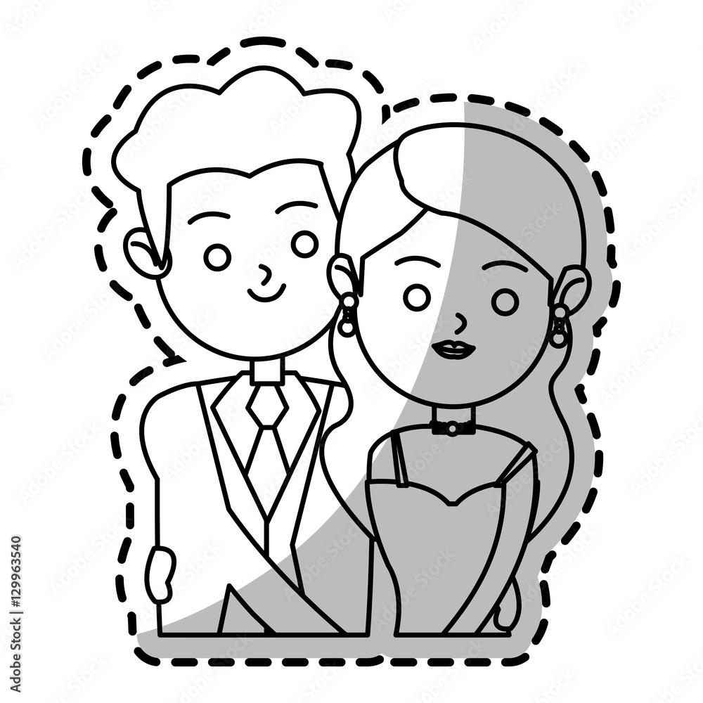 Bride and groom icon. Wedding marriage love and married design. Vector illustration Bride and groom icon. Wedding marriage love and married design. Vector illustration