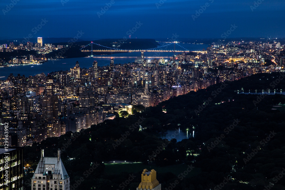 The New York City in the night