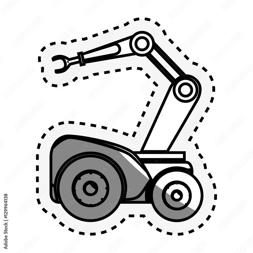 Robot car with hydraulic hand vector illustration design Robot car with hydraulic hand vector illustration design