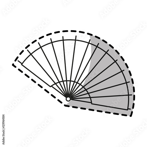 Fan icon. China cultura asia chinese theme. Isolated design. Vector illustration