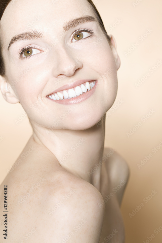Beautiful face of a young adult woman with clean fresh skin Beautiful face of a young adult woman with clean fresh skin