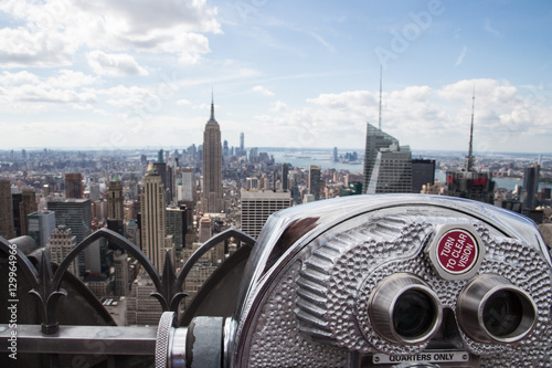 Coin-operated telescope at the Top of the Rock in New York City