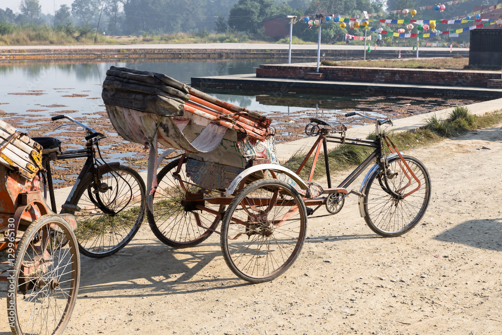 trishaw, Lumbini, Nepal
