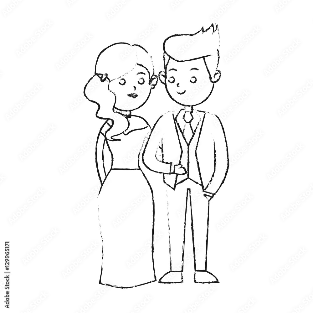 Bride and groom icon. Wedding marriage love and married design. Vector illustration Bride and groom icon. Wedding marriage love and married design. Vector illustration