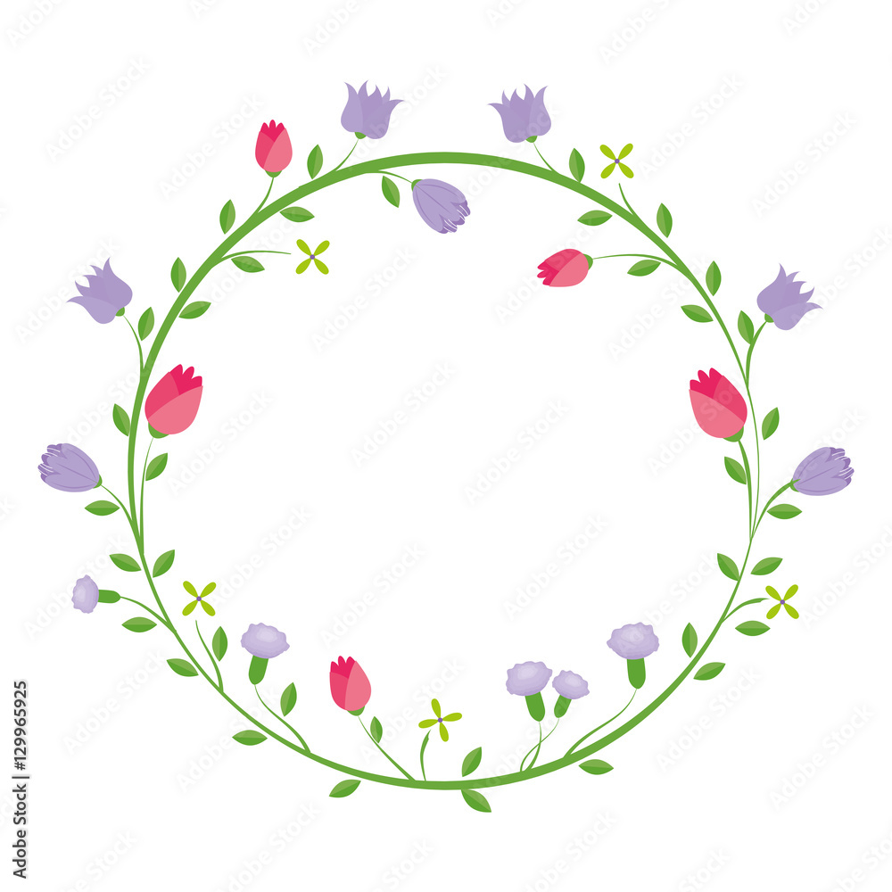 cute floral decoration card vector illustration design
