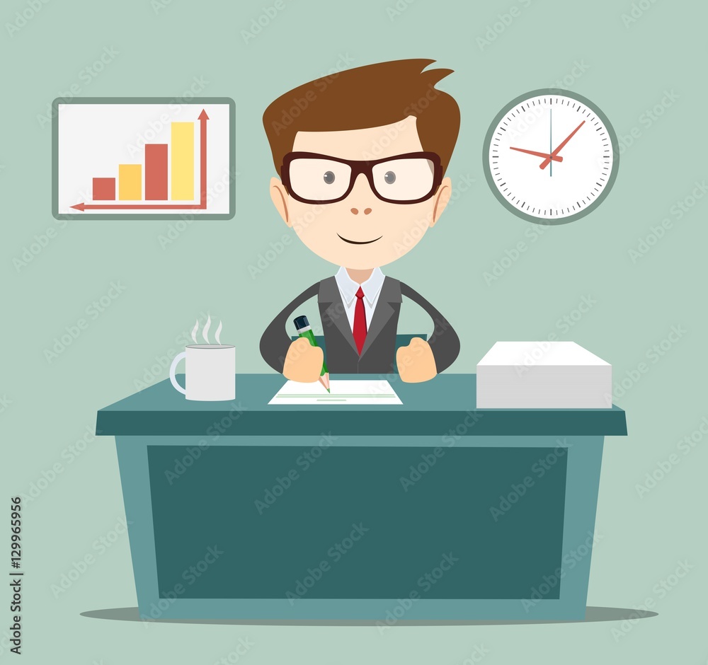 Businessman writing a business plan, tax letter, Businessman writing a business plan, tax letter,