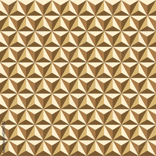 Seamless gold faceted polyhedral background pattern texture