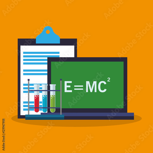 Laptop icon. laboratory science chemistry and research theme. Colorful design. Vector illustration