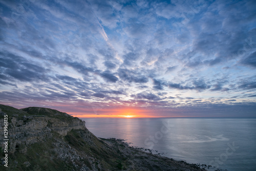Sunset sea view from Portland, Dorset.