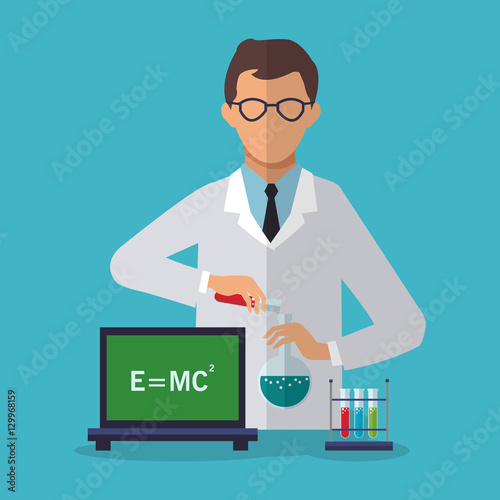 Scientific icon. laboratory science chemistry and research theme. Colorful design. Vector illustration