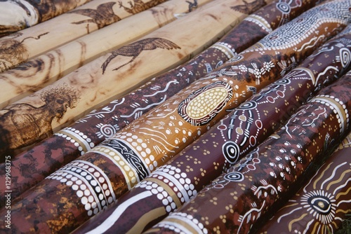 Hand painted didgeridoos, Aboriginal musical instrument