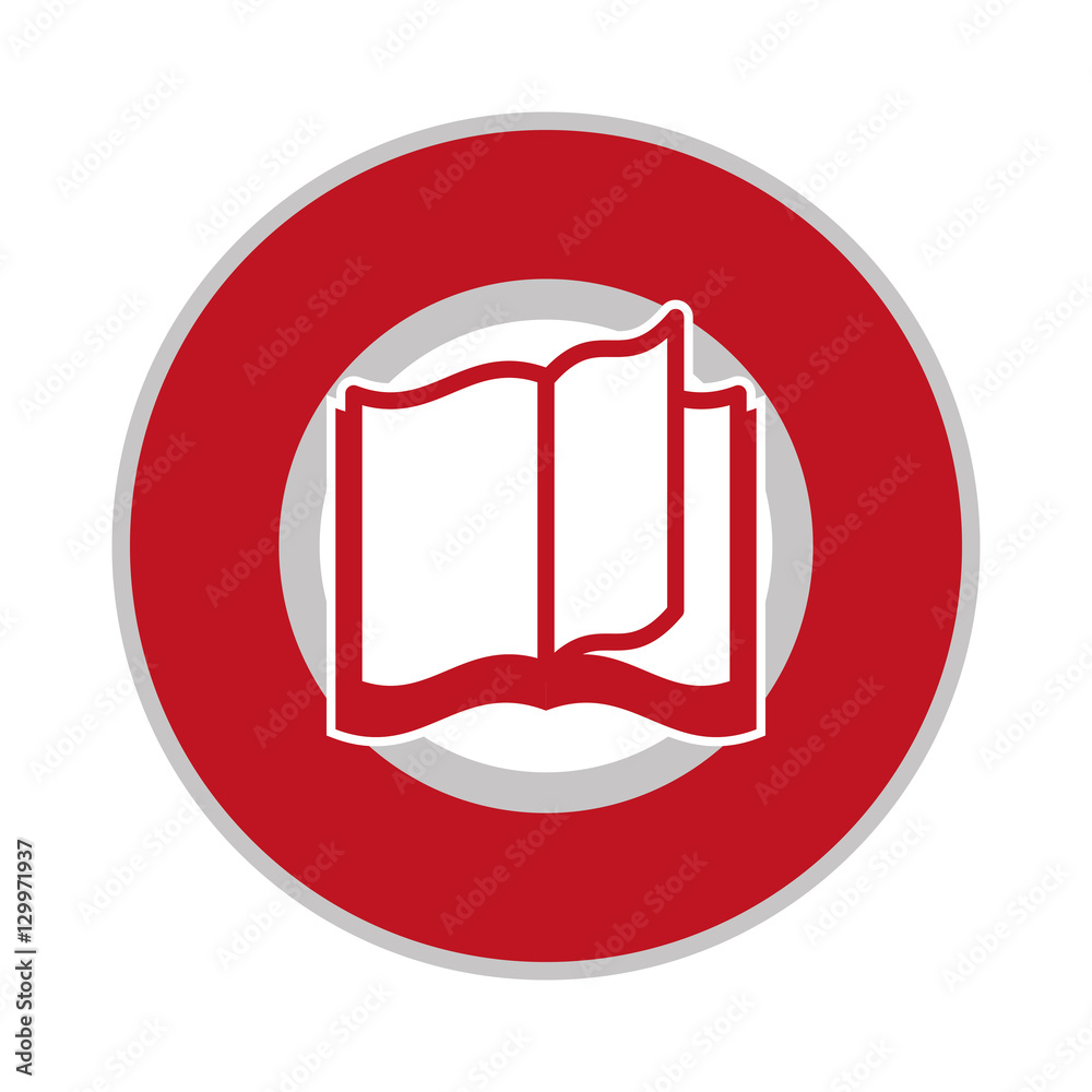 button with academic book icon over white background. colorful design. vector illustration button with academic book icon over white background. colorful design. vector illustration