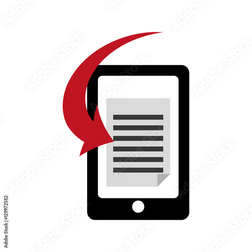 smartphone with ebook icon on screen over white background. electronic book concept. vector illustration