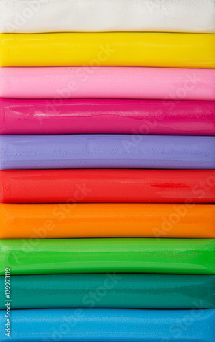 line of plasticine in colorful for background
