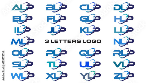 3 letters modern generic swoosh logo ALP, BLP, CLP, DLP, ELP, FLP, GLP, HLP, ILP, JLP, KLP, LLP, MLP, NLP, OLP, PLP, QLP, RLP, SLP, TLP, ULP, VLP, WLP, XLP, YLP, ZLP
