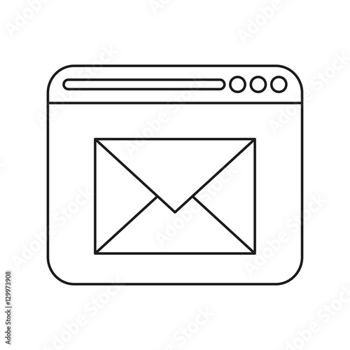 page web email message communication outline vector illustration eps 10