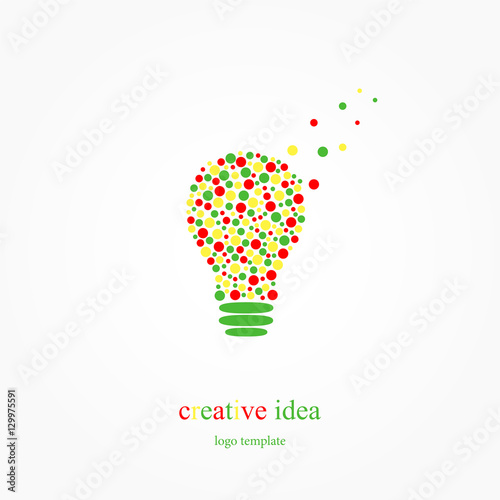 Creative Idea, Light Bulb of  Bubbles , Concept of the Idea, Logo Template, Vector Illustration
