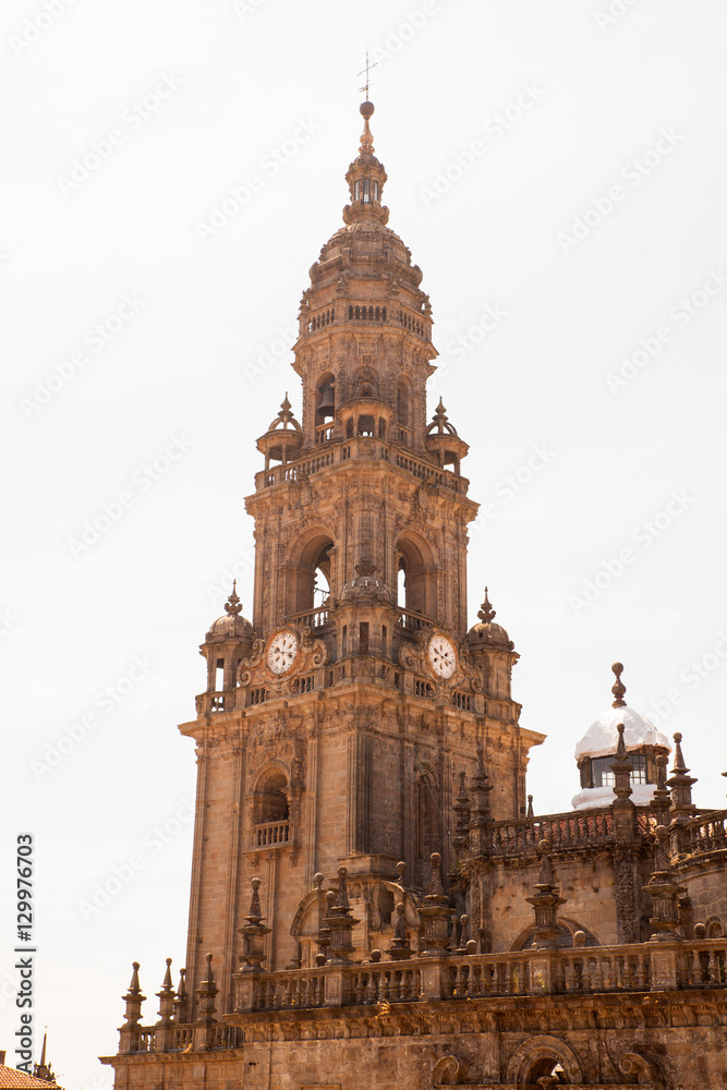 View of the belltower of the Santiago cathedral