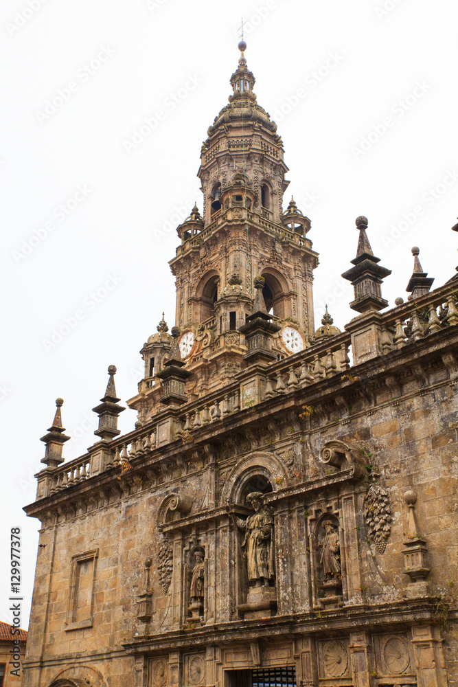 View of the belltower of the Santiago cathedral