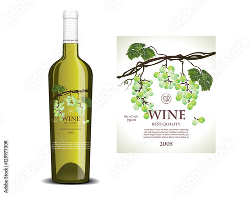 Conceptual transparent label for white wine