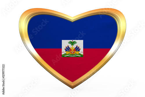 Free Download Flag of Haiti in heart shape, golden frame - GFXLoad